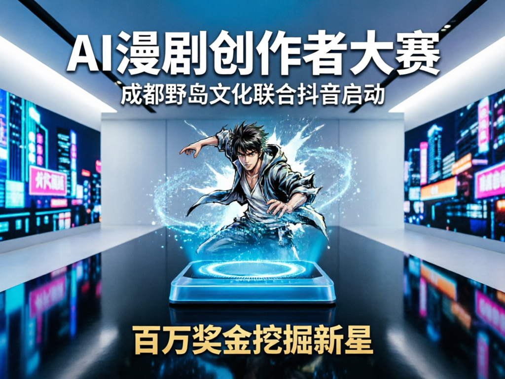 成都野岛文化联合抖音启动“AI漫剧创作者大赛”，百万奖金挖掘新星