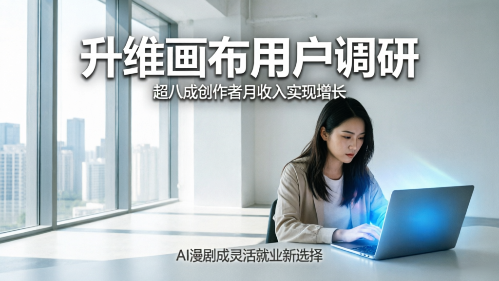 升维画布用户调研：超八成创作者月收入实现增长，AI漫剧成灵活就业新选择